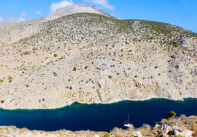 The fjord that leads into the village of Rina in the Vathy valley on Kalymnos.