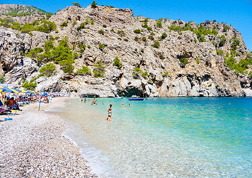 Achata beach is surrounded by high cliffs that make the beach as beautiful as a painting.