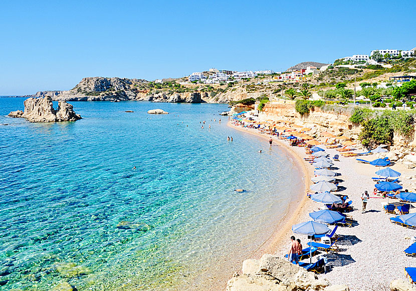 The beach Amopi beach on Karpathos in the Dodecanese archipelago.