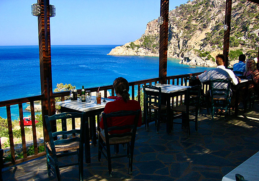 The taverna above Apella beach on Karpathos.