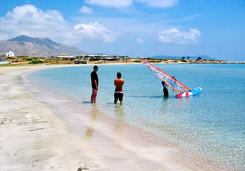 The wind surf beach Makris Gialos located close to Karpathos airport.