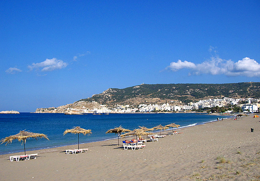 The long beach in Pigadia. Karpathos.