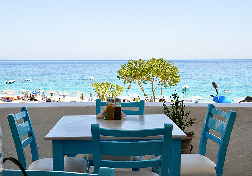 Restaurants and tavernas at Kyra Panagia beach.