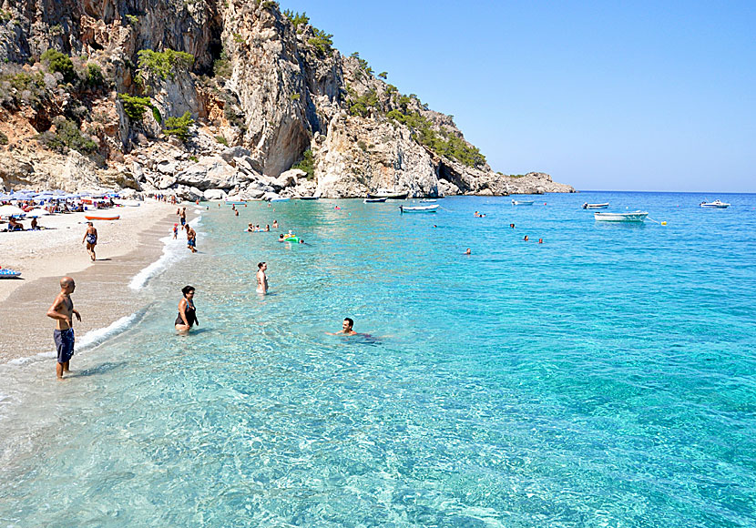 The best beaches on Karpathos. Kyra Panagia beach.