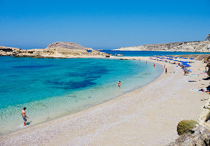 The small nice beach in Lefkos on Karpathos.