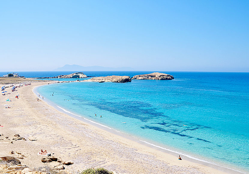 Nice beautiful sandy beaches in Lefkos on Karpathos in Greece.