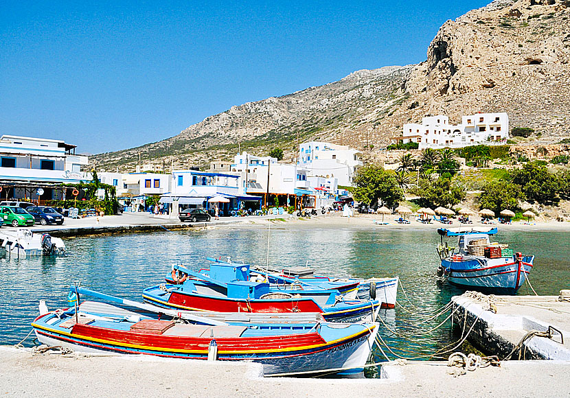 Restaurants and tavernas in the village of Finiki on Karpathos.