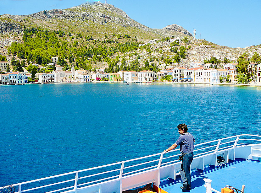 Travel with Blue Star Ferries between Rhodes and Kastellorizo in Greece.