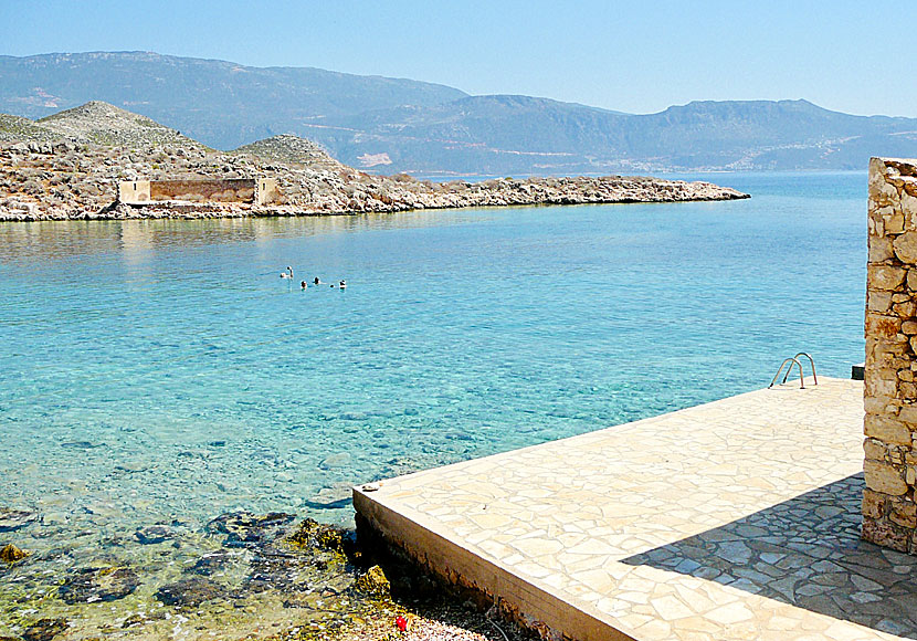 Swimming spots and beaches on the island of Kastellorizo near Kaz in Turkey.