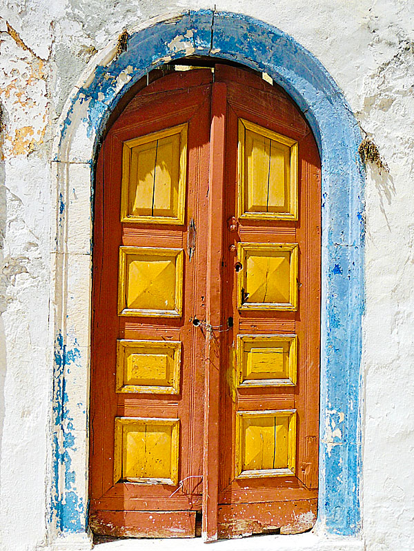 One of many beautiful old worn doors in Megisti.