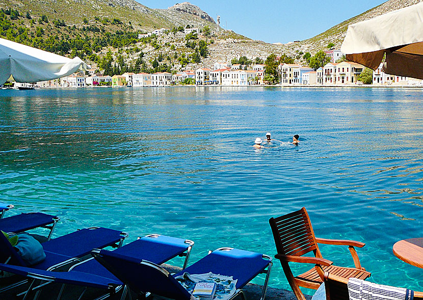 The large swimming pool in Megisti on the island of Kastellorizo in the Dodecanese.