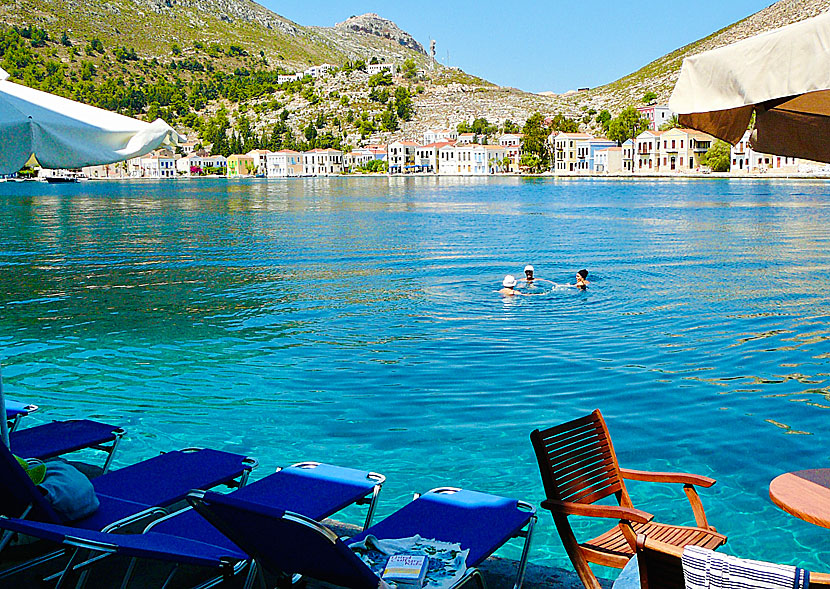 The large swimming pool in Megisti on the island of Kastellorizo in the Dodecanese.