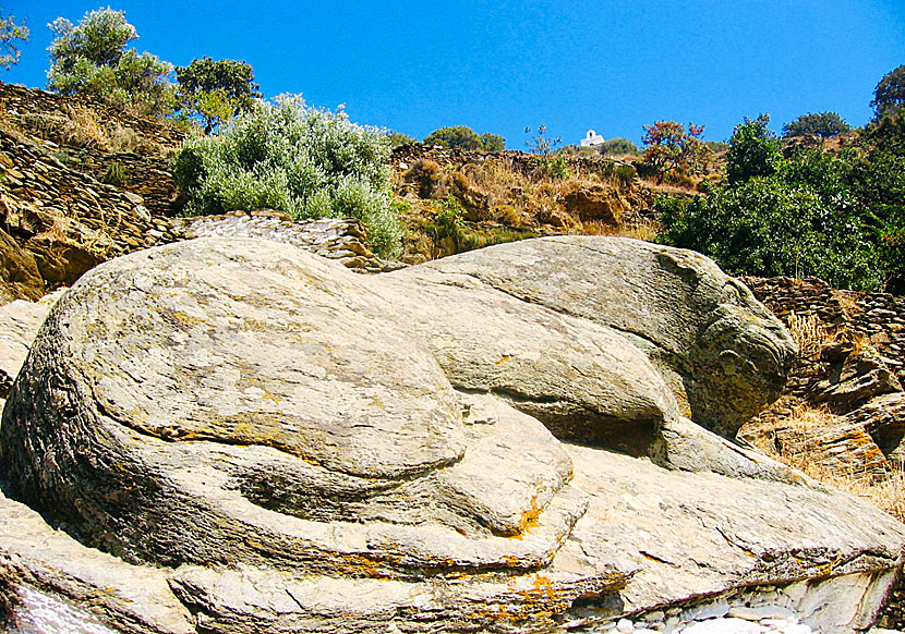 The laughing lion of Kea in Greece.