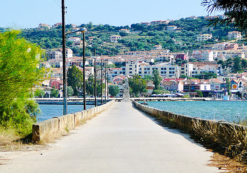 Drapanos bridge in Argostoli on Kefalonia.