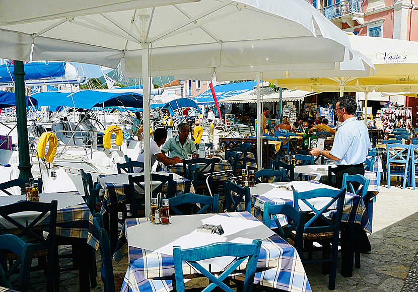 Good tavernas and restaurants in Fiskardo on Kefalonia.