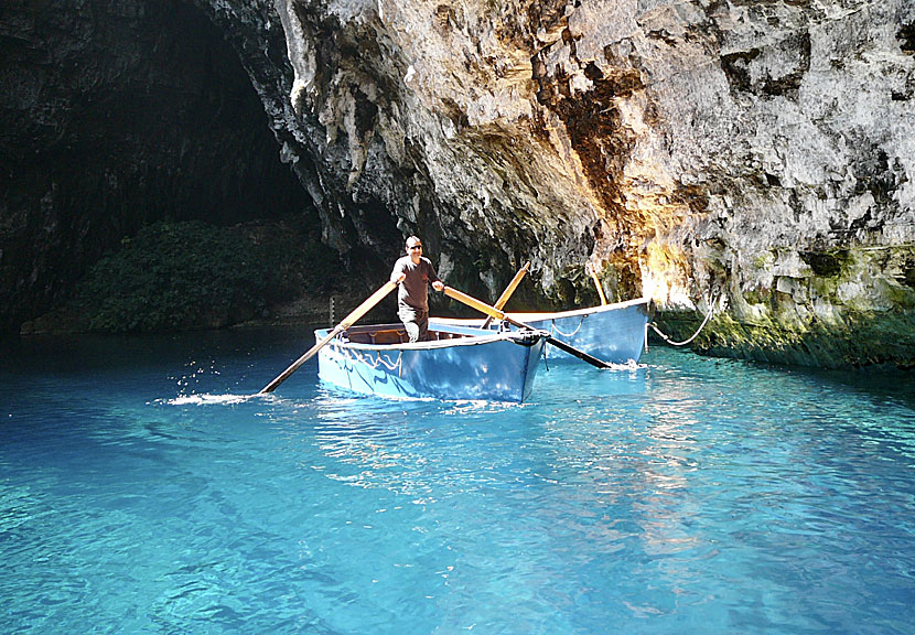 Melissani lake and cave in Kefalonia.