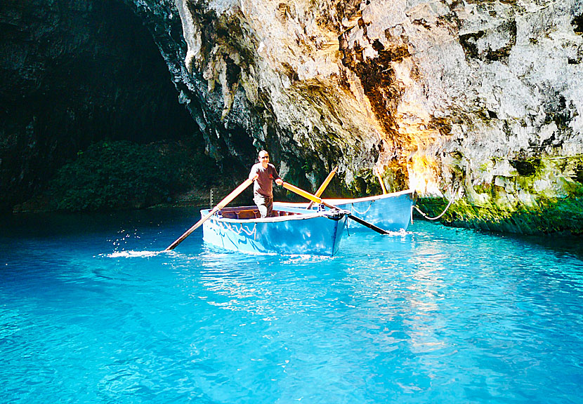 Melissani lake and cave in Kefalonia.