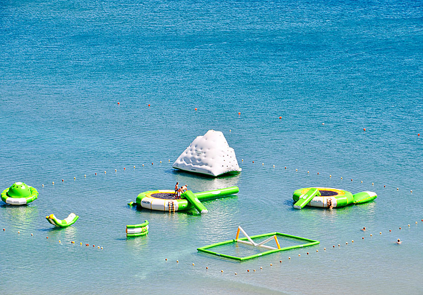 Playland for children in the water outside Paradise beach on Kos.