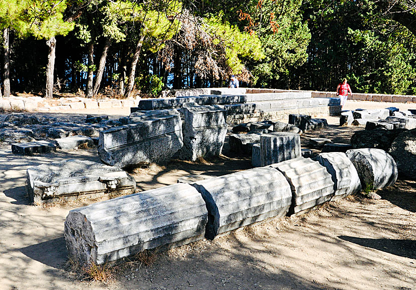 Ancient columns and temples on Kos in the Dodecanese archipelago.