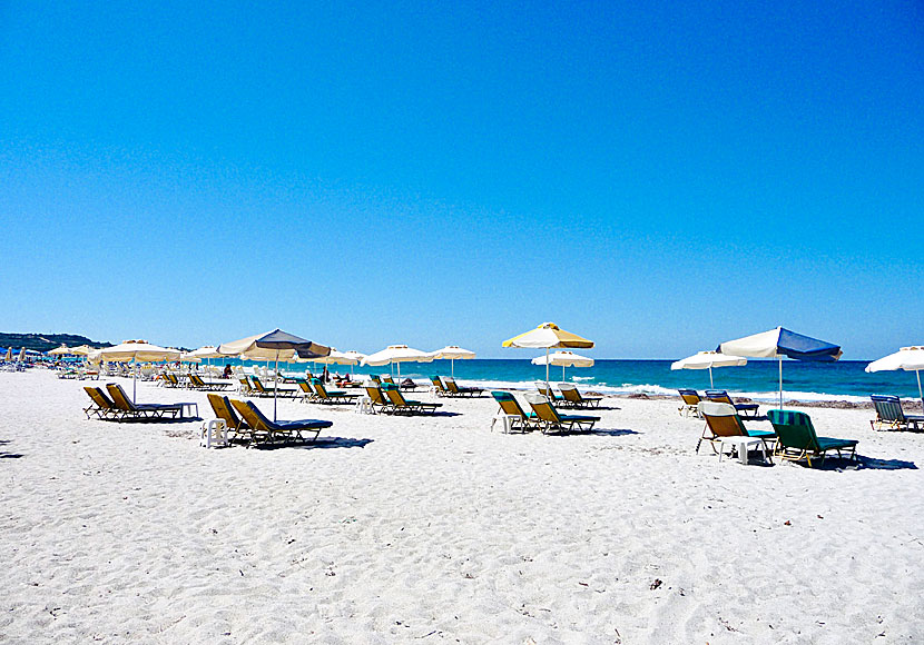 The sandy beach in Mastichari on Kos.