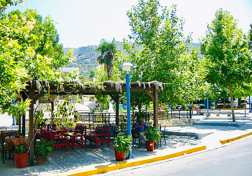 The taverna square in Pyli.  Kos.