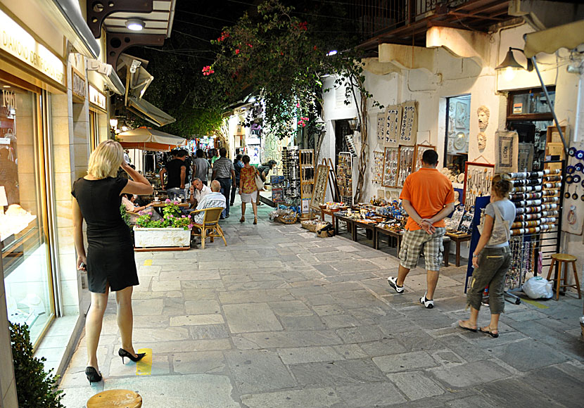 One of the shopping streets in Kos old town.