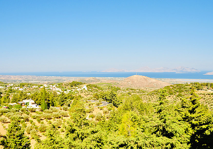 View of Zia and out over the sea of Kos island.