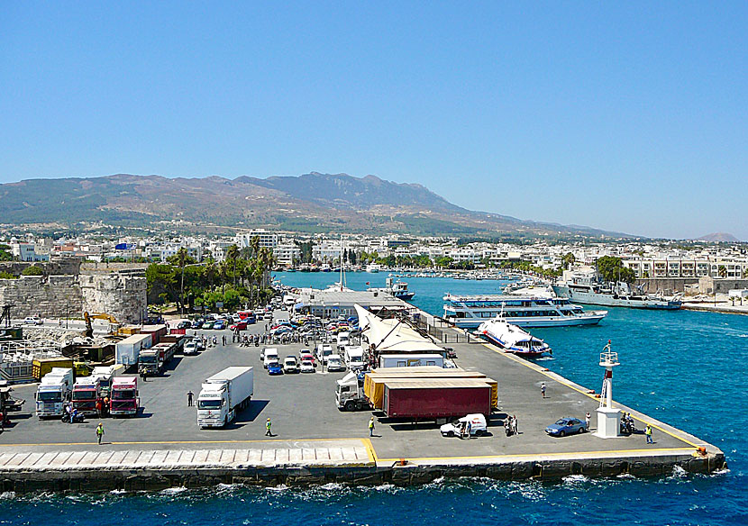 From the port in Kos town there are ferries and catamarans to most islands in the Dodecanese.
