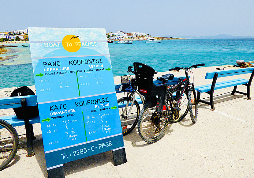 From Pano Koufonissi there are excursion boats to the uninhabited island of Kato Koufonissi.