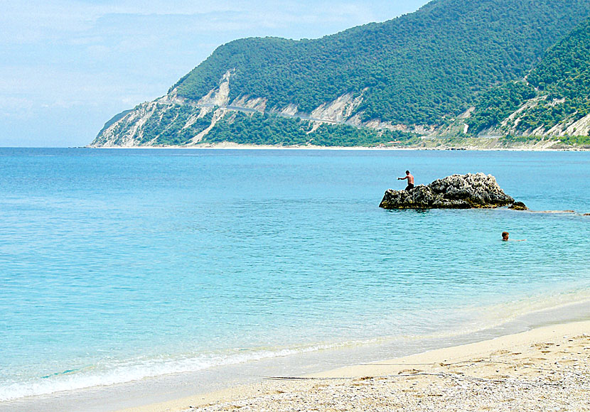 The beach in Agios Nikitas. Lefkada.