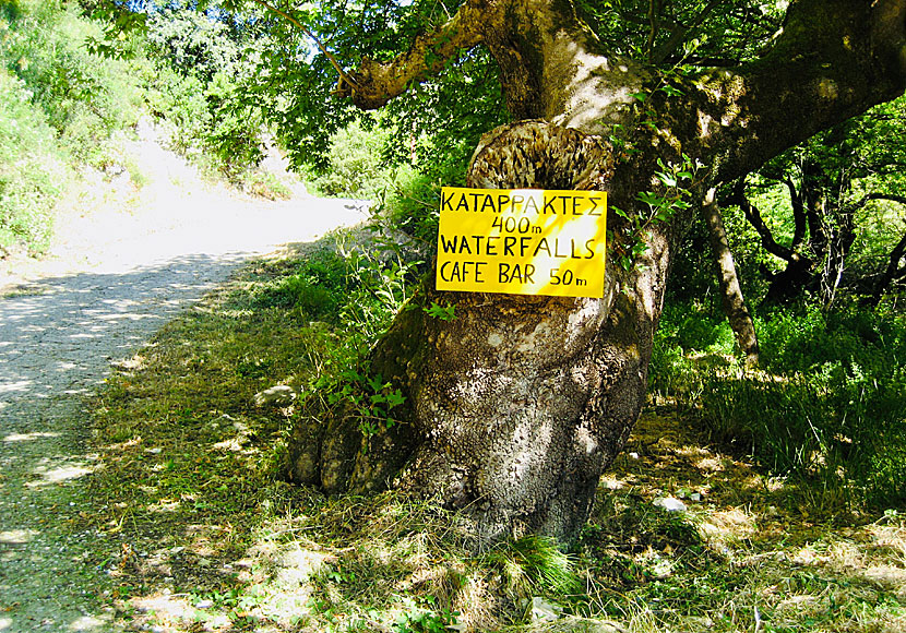 Hiking to the waterfall above Nidri in Lefkada.