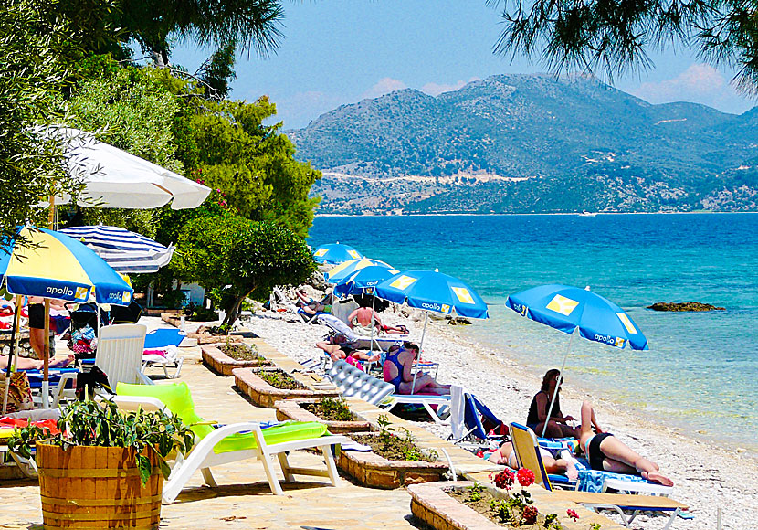 The beach in Ligia. Lefkada.