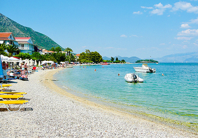 The beach in Nidri on Lefkada.
