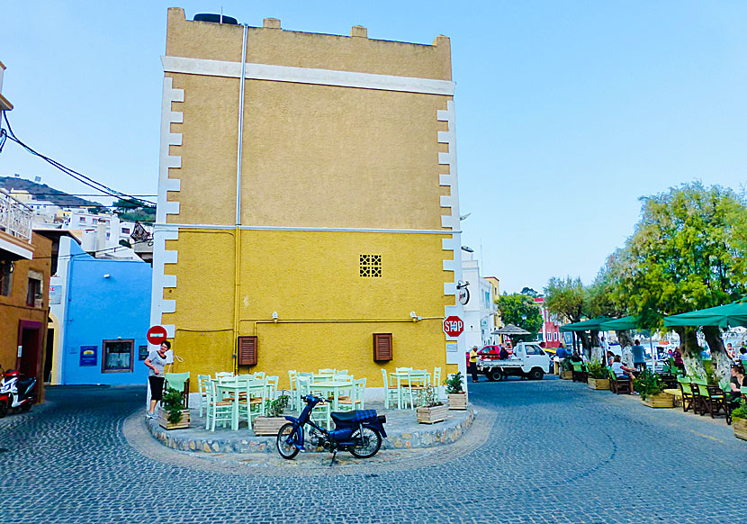 Good tavernas and restaurants in the square of Agia Marina on Leros.