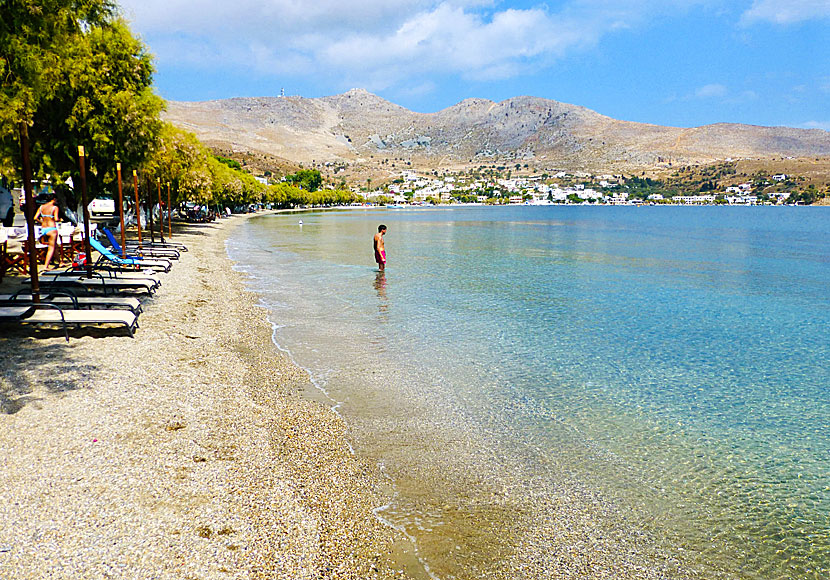 The best beaches on Leros. Alinda beach.