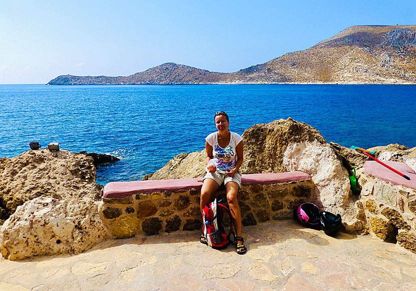 Outside the crab church on the island of Leros there is a bench where you can sit and philosophize about life