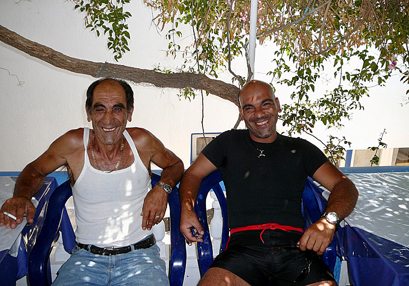 Dimitris the bald and his humorous father in 2006.
