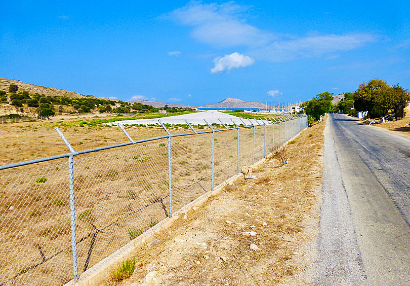 Leros airport seen from the Temple of Diana.