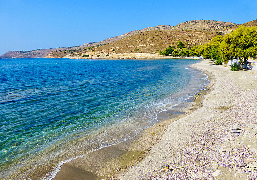 The best beaches on Leros. Merikia beach.