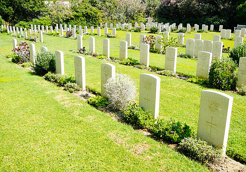 Some of the 179 tombs in Leros War Cemetery in Alinda.