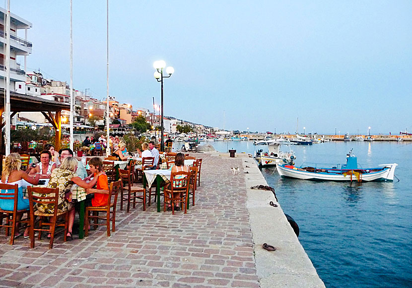 Good tavernas and restaurants in Plomari on Lesbos.