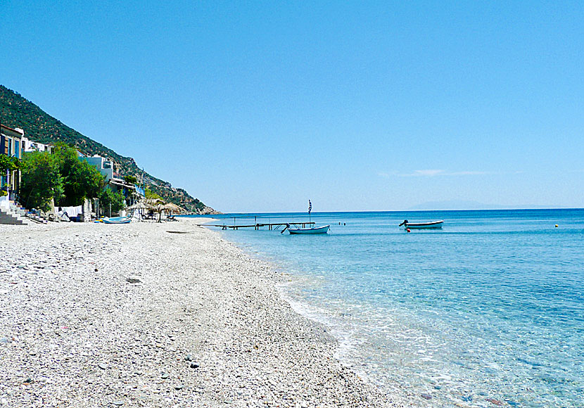 The beach of Melinda on Lesvos.