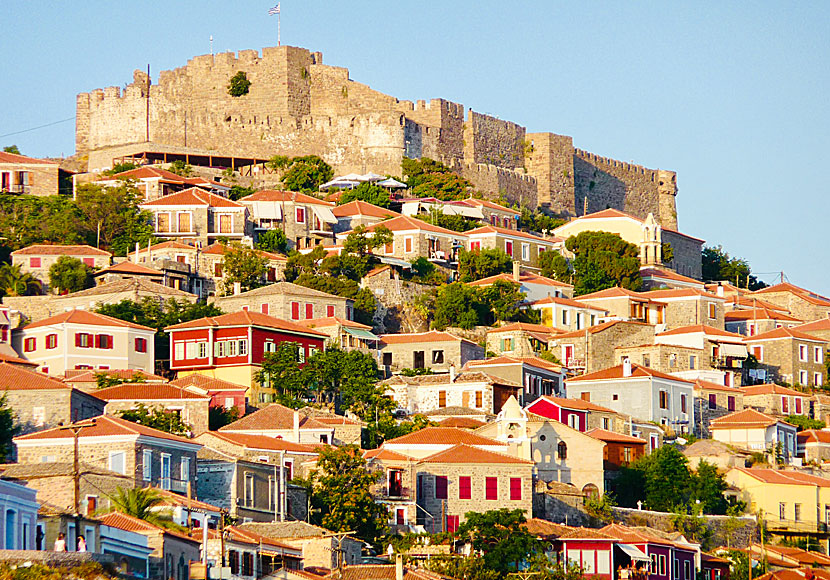 The castle and the old part of Molyvos in Lesvos.