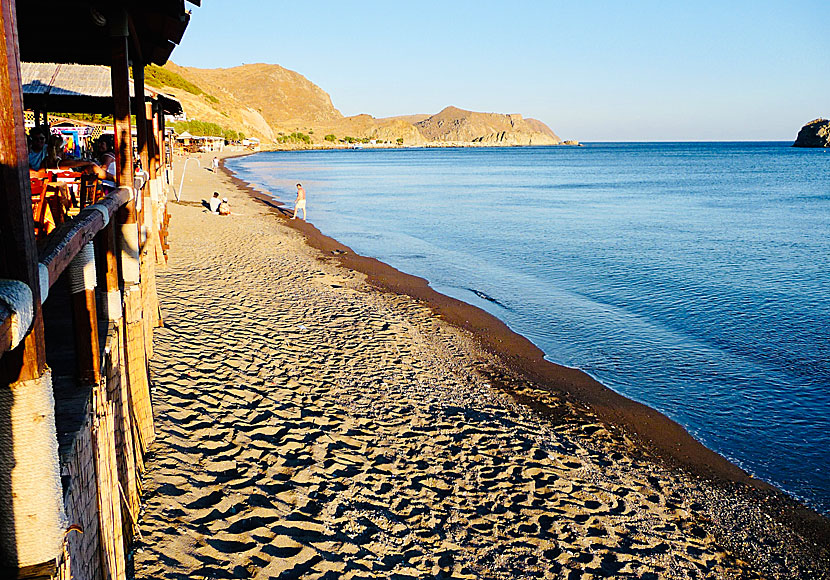 The beach in Skala Eressos in Lesvos.