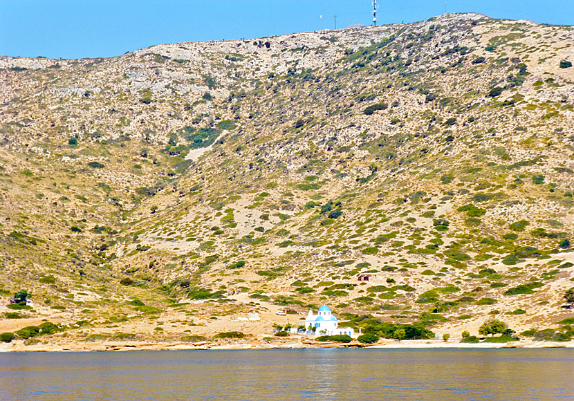 Hike to Christos church to the left of the village of Lipsi.