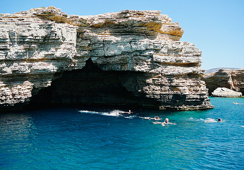 The best beaches on Lipsi. Makronisi beach.