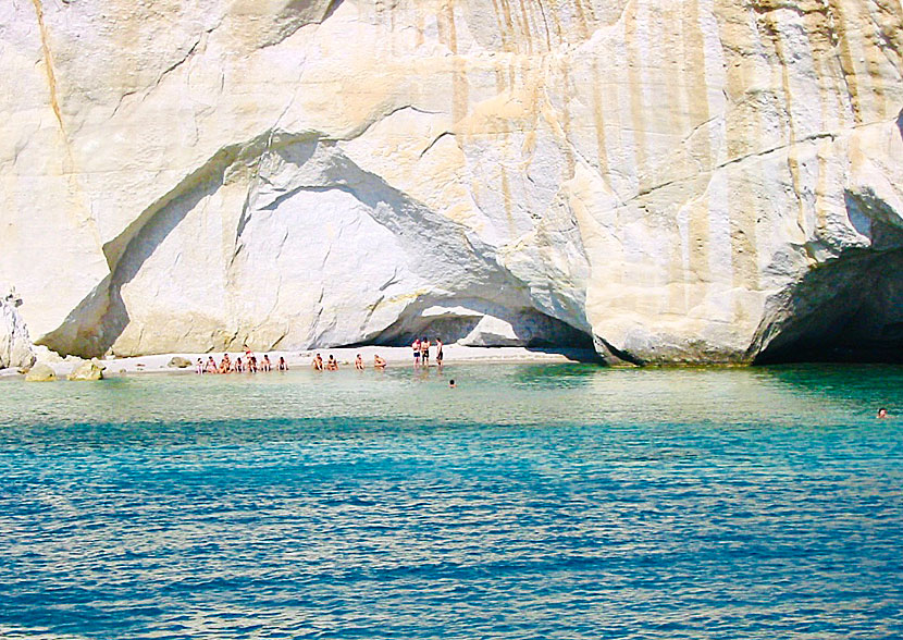 Kleftiko beach on the island of Milos in the Cyclades.