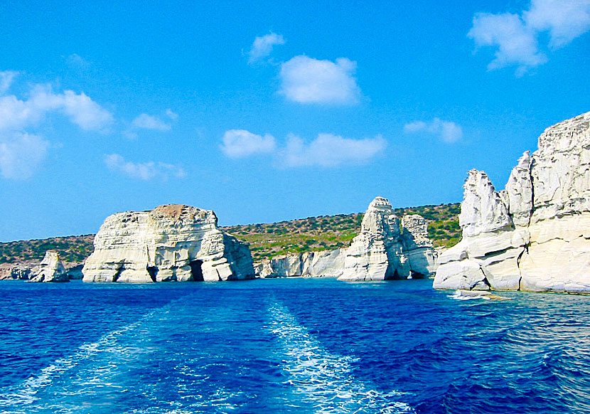 Kleftiko beach on the island of Milos in Greece.