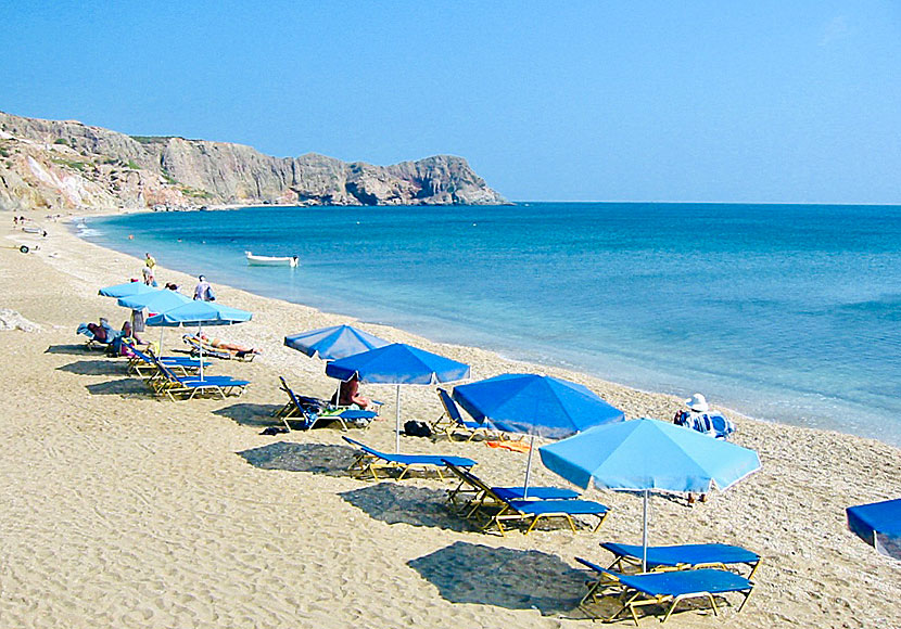 Paleochori beach and hot springs on Milos in the Cyclades.