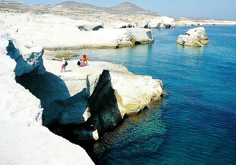 Don't miss the cliffs and beaches of Sarakiniko when you're in the Cyclades.